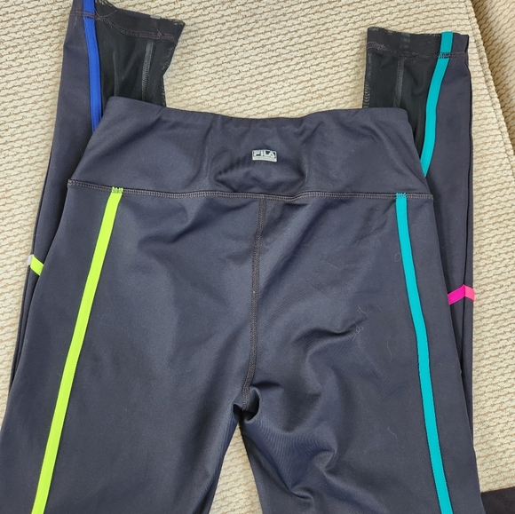 Fila Women's Black Pants with Neon Accents, Medium - Picture 4 of 12